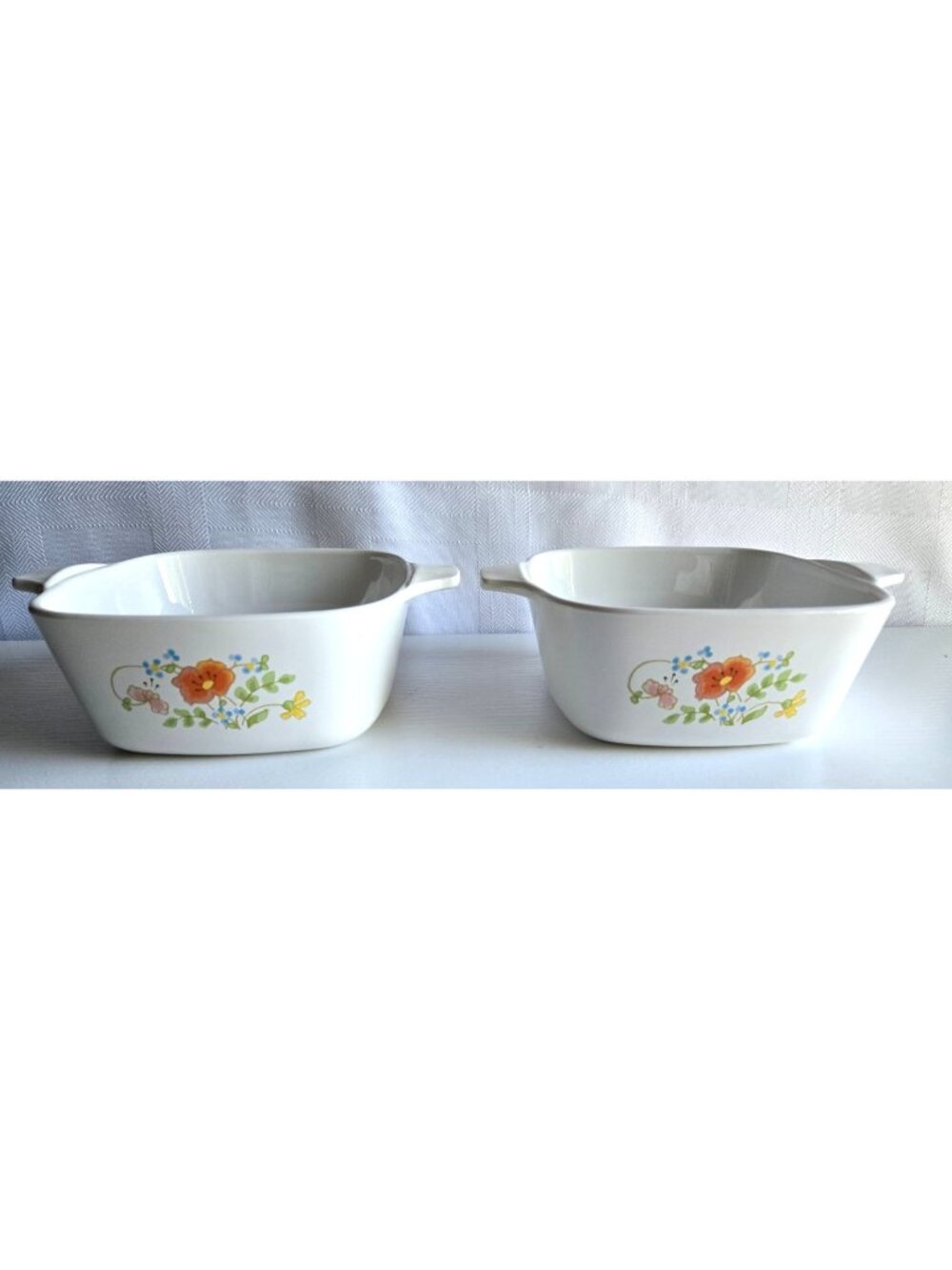 Lot of 2 Corning Ware Wild Flower P-43-B Petite Casserole Dish 2.75 cup No Lid